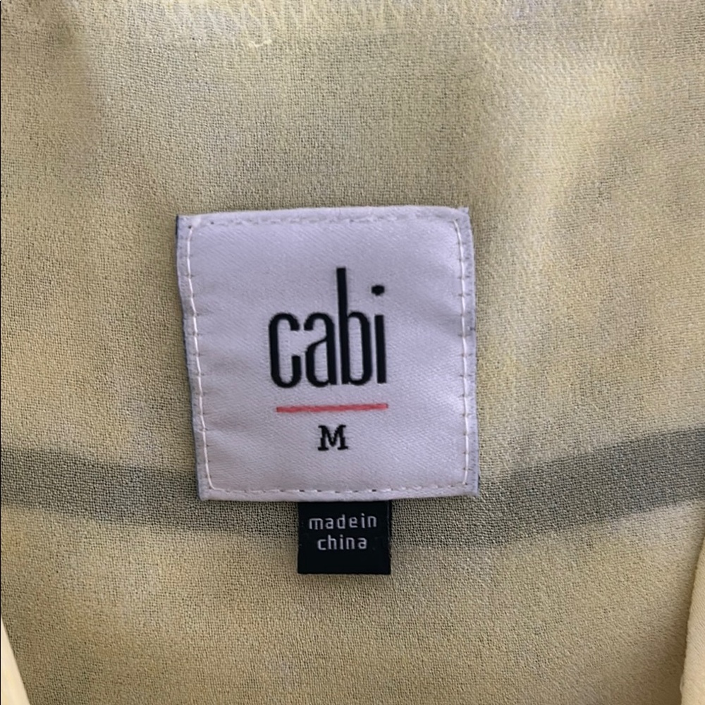 Butter Yellow/Navy Cabi Striped Women's Tank - Picture 6 of 7